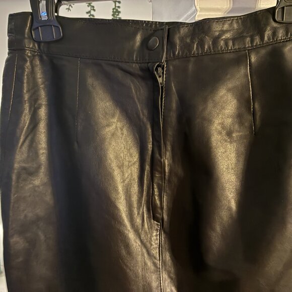Marvin Richards Ltd Black leather Midi skirt- size 9/10- Genuine leather. - Picture 2 of 4